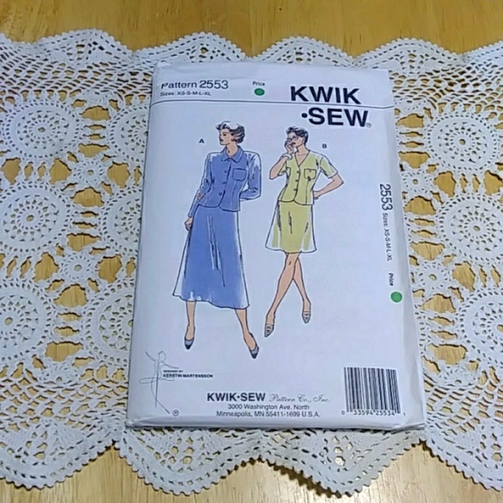 Vintage Kwik Sew 2553 Misses Skirt And Top Size XS-S-M-L-XL